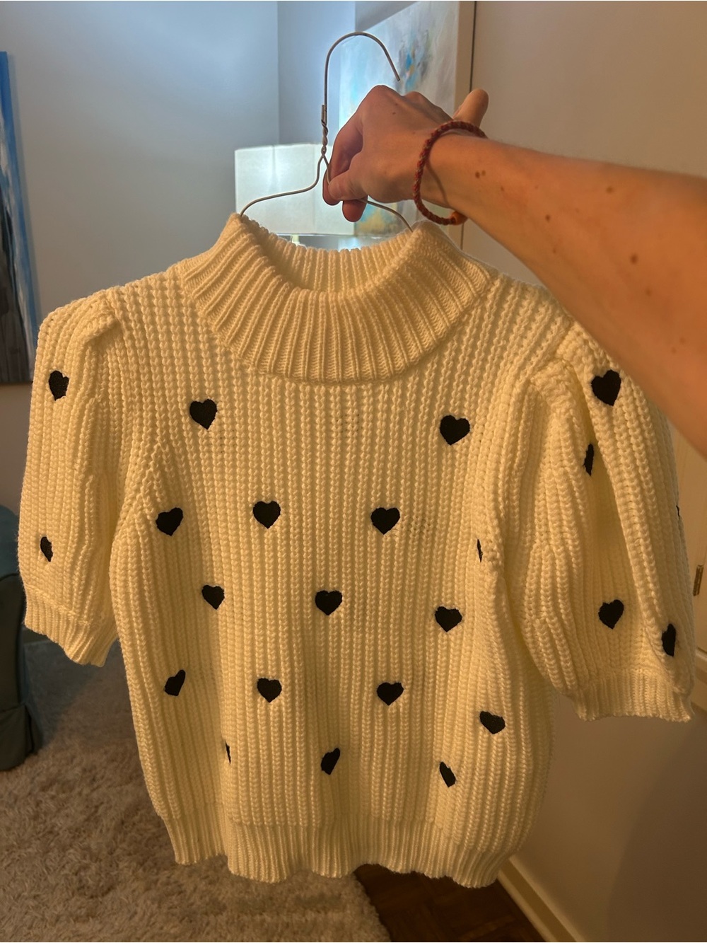 English Factory Cream Ribbed Turtleneck Sweater